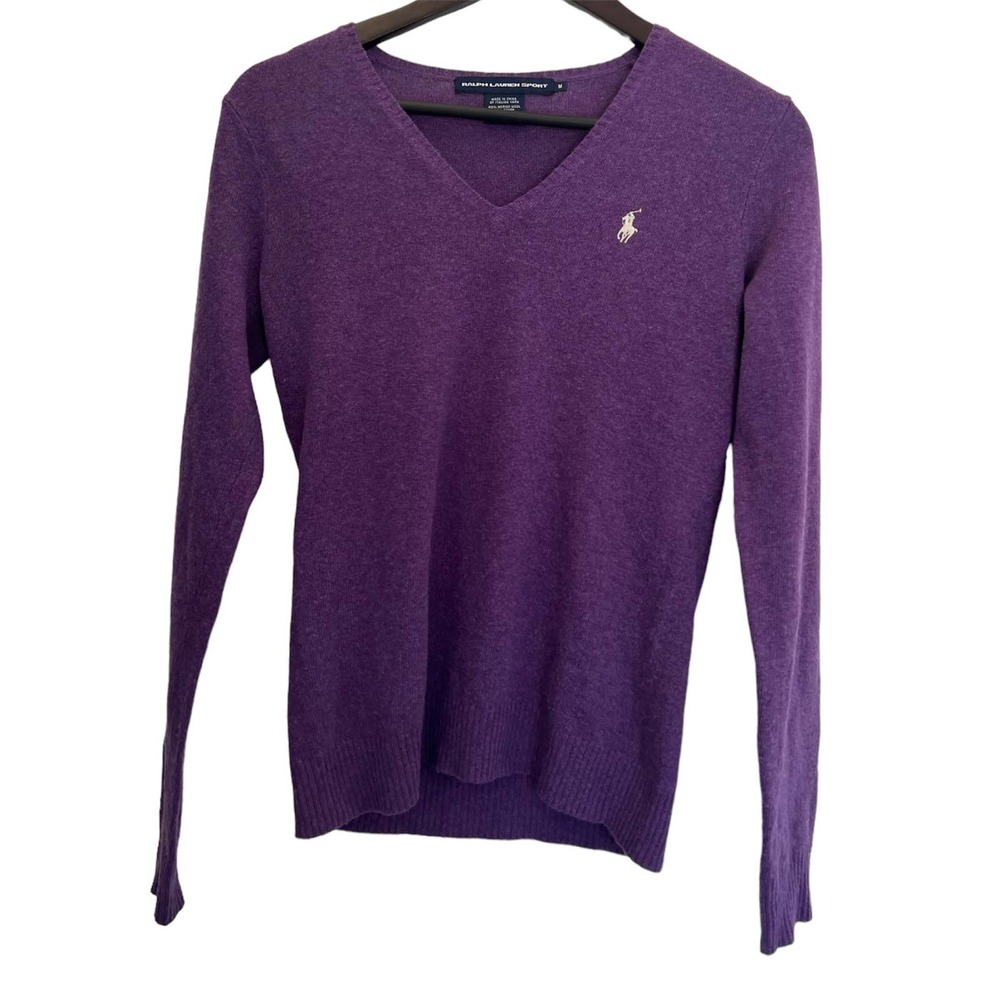 Ralph Lauren Sport Medium Merino Cashmere Blend V Neck Sweater Pullover …